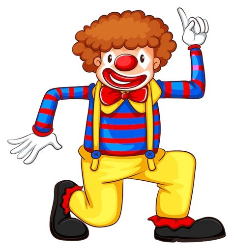 Eine Farbige Zeichnung Eines Clowns Kostenlose Vektor