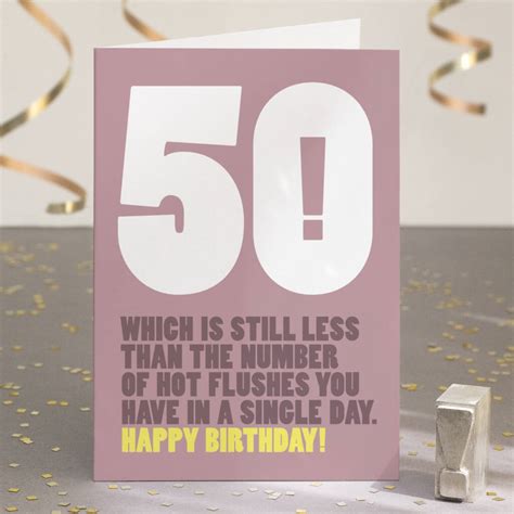 Funny Menopausal 50th Birthday Card By Wordplay Design