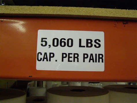 Pallet Rack Weight Capacity Labels Dasko Label