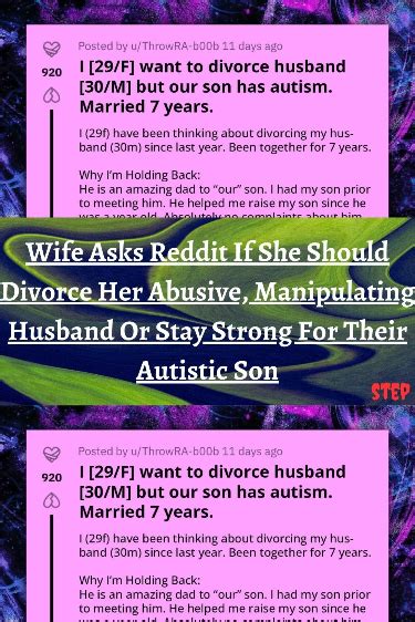 Wife Asks Reddit If She Should Divorce Her Abusive Manipulating Husband Or Stay Strong For Their