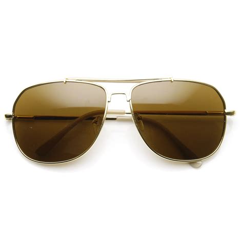 Retro Classic Square Crossbar Metal Aviator Sunglasses 9293 Metal