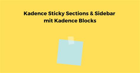 Kadence Sticky Sections And Sidebar Mit Kadence Blocks