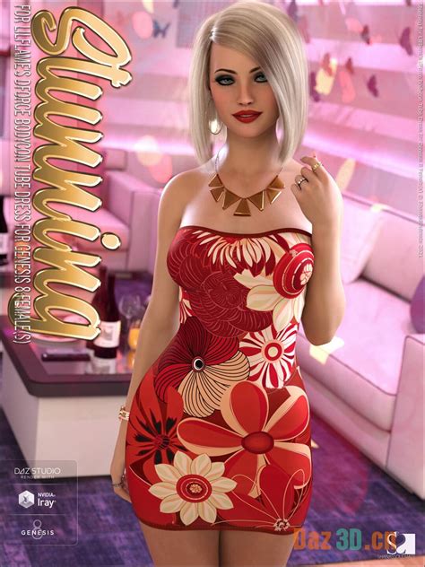 Stunning for dForce Bodycon Tube Dress for Genesis 8 Females 为创世纪8女性设计的