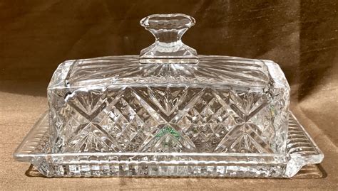 20 Obo New Vintage Dublin Lead Crystal Butter Dish Shannon Crystal By
