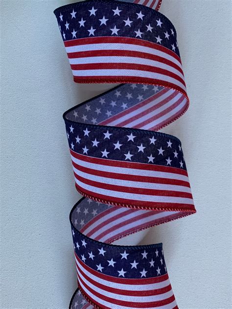 25 Usa Continuous Flag Ribbon American Flag Ribbon Etsy