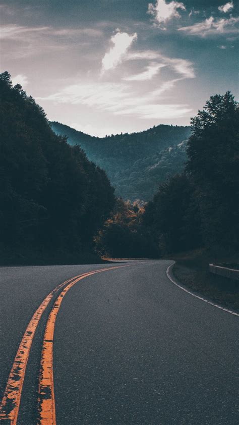 Highway Road Nature Tree Mountains 720x1280 Wallpaper