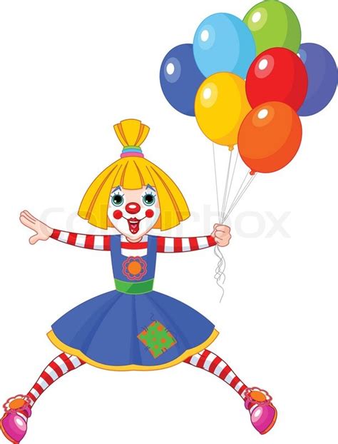 Clown Girl Circus Stock Vector Colourbox