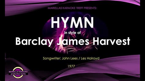 Barclay James Harvest Hymn Karaoke Version Youtube