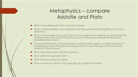Comparison Between Plato And Aristotle Compare And Contrast Plato And Aristotle S Theory Of