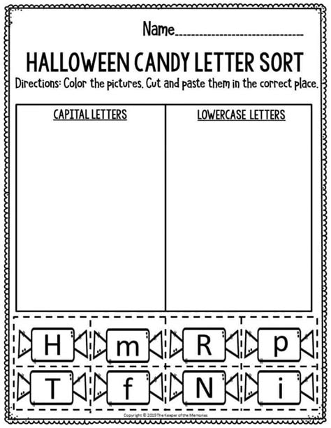 Printable Literacy Halloween Preschool Worksheets