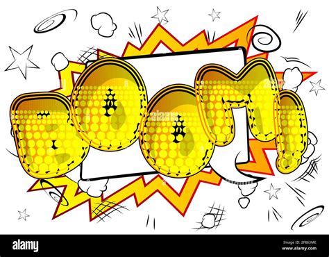 Comic Book Boom Word Effect On Bright Abstract Background Vector