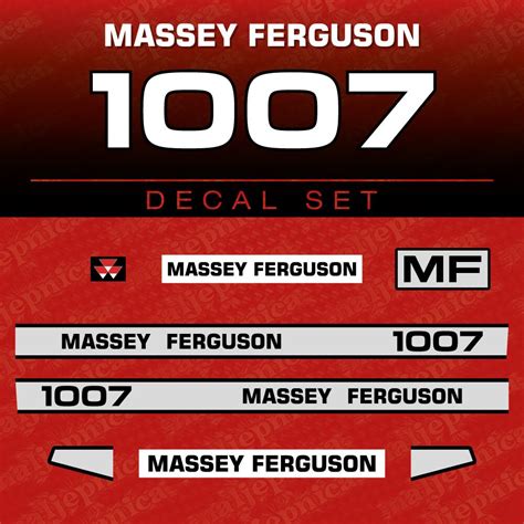 Massey Ferguson 1007 Aftermarket Replacement Tractor Decal Sticker S