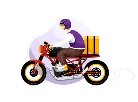 Motorcycle Delivery Service Vector Illustration By Hoangpts On Dribbble