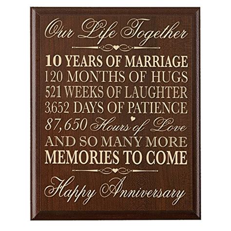 Check spelling or type a new query. LifeSong Milestones 10th Wedding Anniversary Wall Plaque ...
