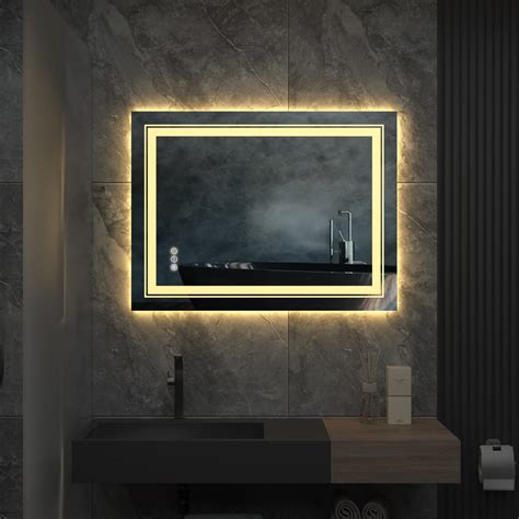 Buy Wisfor Led Lighted Bathroom Mirror 600 X 800mm Illuminated Dimmable Wall Ed Vanity Makeup