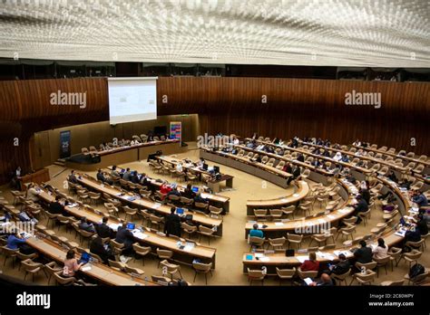 Interior United Nations Building Geneva Semi Circular Debating Room