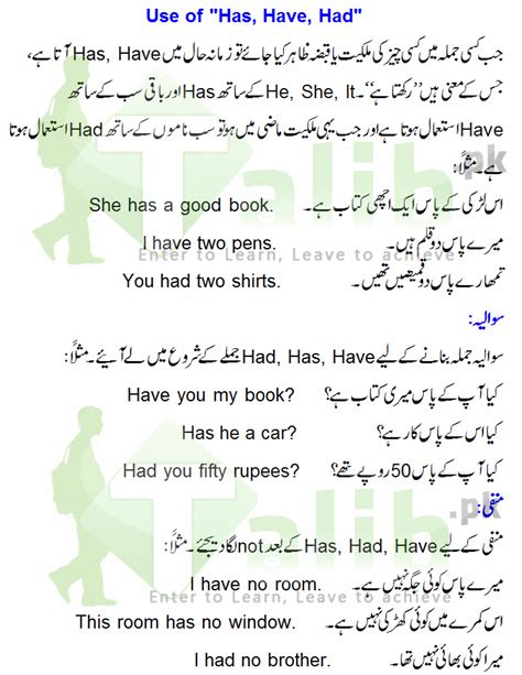 Has and have are two forms of the infinitive to have has is used for he, she and it, and generally speaking third person singular. Use Of Has, Have, Had In English Grammar In Urdu With Examples