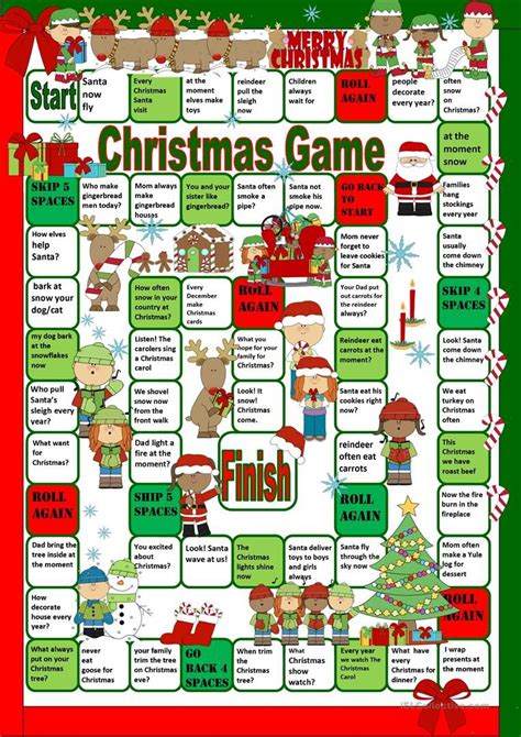 Christmas Board Game Christmas Worksheets Christmas Board Games