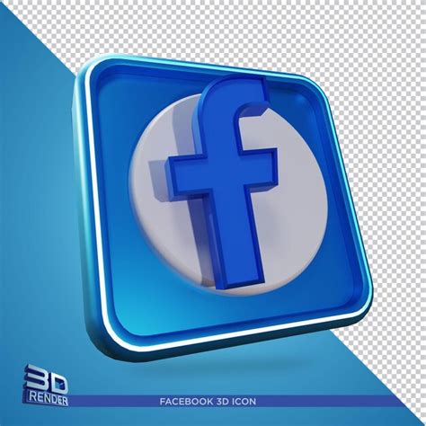 Premium Psd Facebook 3d Rendering Icon Isolated