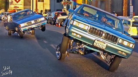 Lowrider Cars Hopping Downtown La Lowriding Cruise Youtube