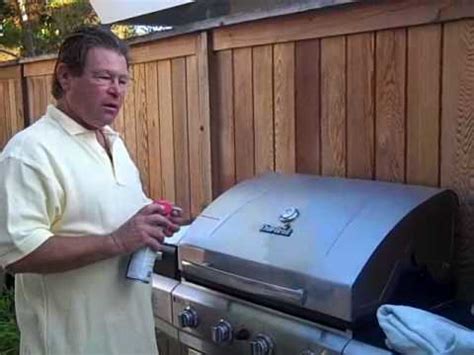 Remove the racks from the grill. Clean Stainless Steel Barbeque BuildersOutpost.com - YouTube