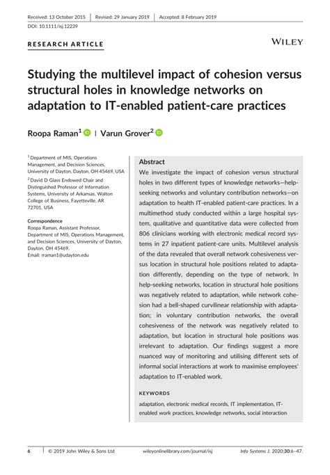 Studying The Multilevel Impact Of Cohesion Versus Structural Holes In