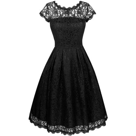 Vestido Vintage Negro Con Encaje Floral Vestidos Vintage Vestidos De Encaje Moda