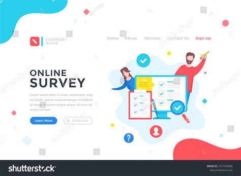 Online Survey Checklist Questionnaire Feedback Quiz Stock Vector