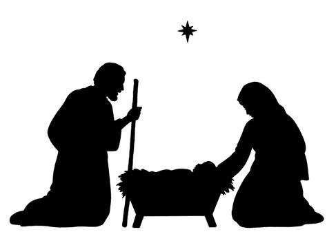 Baby Jesus Silhouette Nativity Silhouette Clip Art Black Free