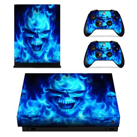 Skull Blue Flames Xbox One X Skin Consolestickershopnl