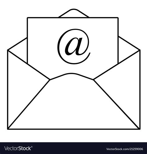 Outline Email Icon In Trendy Flat Style On White Vector Image