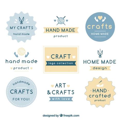 Neuf Logos Pour Lartisanat Vecteur Premium Craft Logo Handmade
