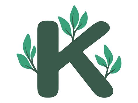Premium Vector Alphabet Letter K With Botanical Leaf Illustration
