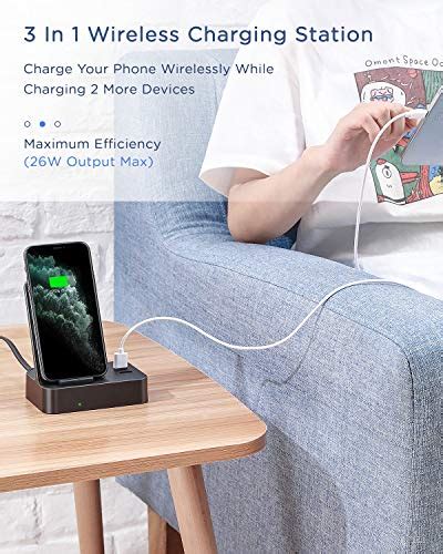 Seenda Wireless Charger With 2 Usb Ports 3 In 1 Multi Device Wireless