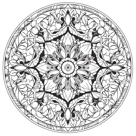 Hình ảnh Trang Tô Màu Cho Người Lớn Mandala Phác Thảo Bản Vẽ Phác Thảo