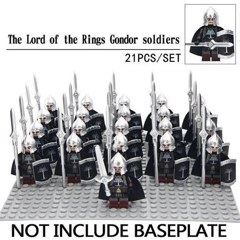 21pcs Gondor Soldier With Spears Lord Of The Rings Lego Minifigure Toy