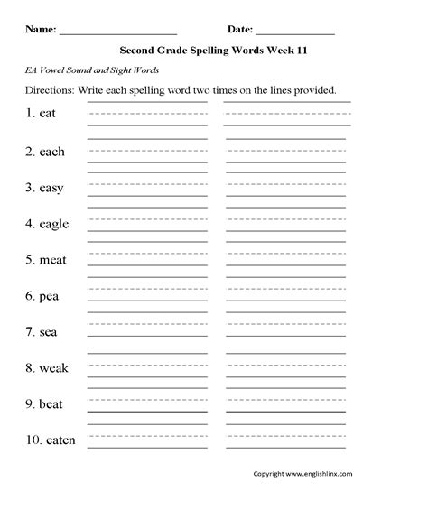 A free printable pdf of the 2nd grade spelling words can be downloaded below. Spelling Worksheets | Second Grade Spelling Worksheets