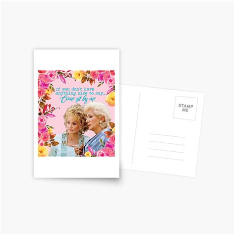 Steel Magnolias Clairee And Truvy Come Sit By Me Movie Quote 2 Postcard