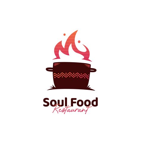 Logo De Cuisine Soul Food Avec Icône Du Logo Hot Pot Et Motif Ethnique