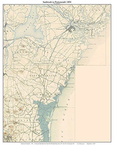 Seabrook To Portsmouth 1894 Usgs Old Topo Map Custom