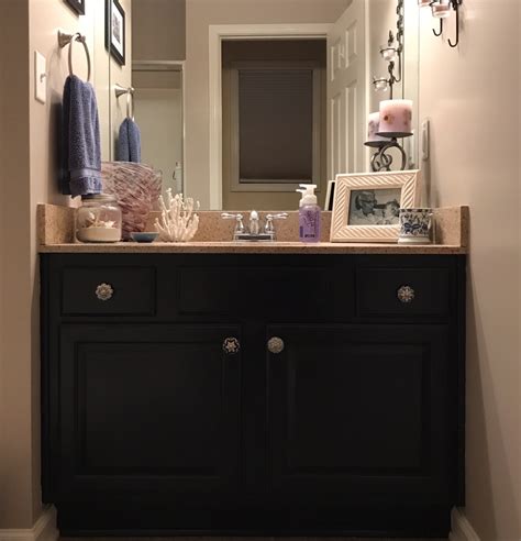 Chalk Painted Bathroom Vanity Makeover • Our Storied Home
