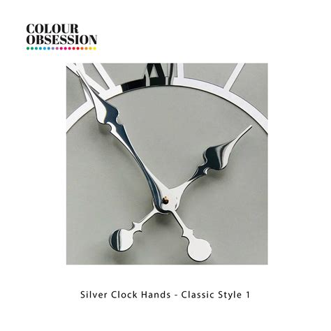 Silver Mirrored Clock Hands Classic Style No 1 With High Torque