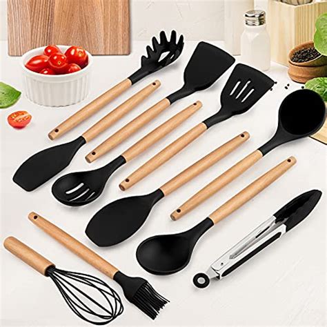 Kitchen Utensils Set Of 12 E Far Silicone Cooking Utensils With Holder