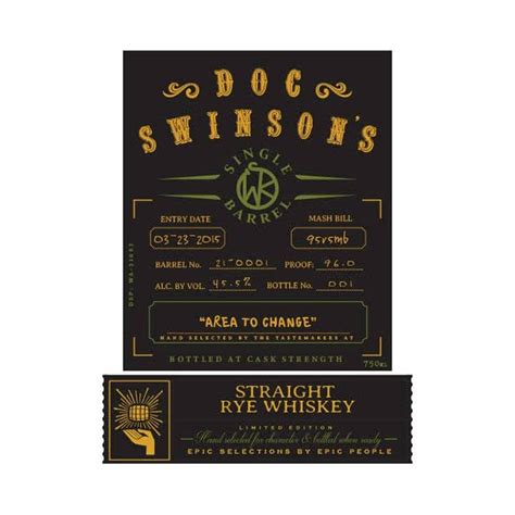 Buy Doc Swinsons Single Barrel Straight Rye Whiskey At