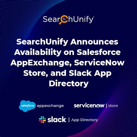 You can always come back for servicenow service offering because we. SearchUnify Announces Availability on Salesforce ...