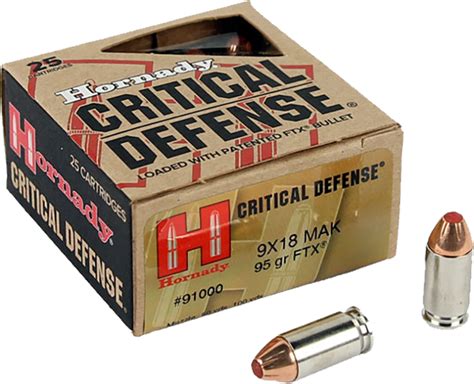 Hornady Critical Defense 9mm Makarov 9x18 Ftx 95 Grs Pistolenpatronen