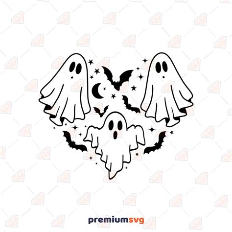 Halloween Ghost Heart Svg Halloween Heart Svg Cut File Premiumsvg