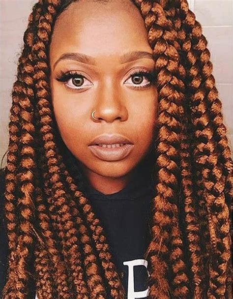 The front is pulled back. 21 Best Jumbo Box Braids Hairstyles - Page 18 - Foliver blog