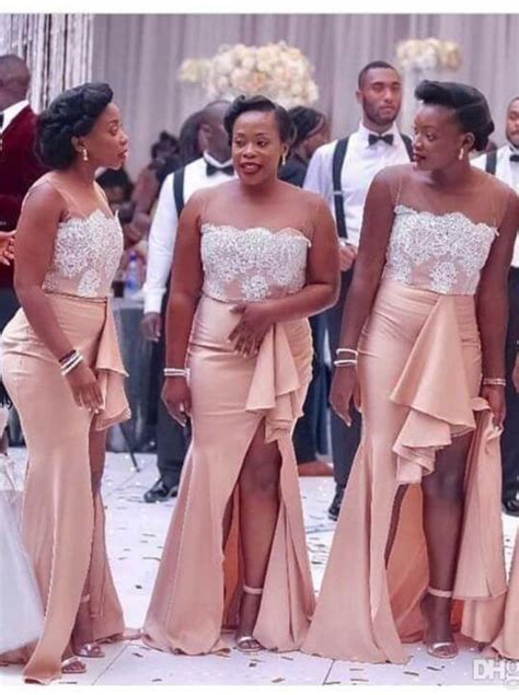 Country Nigerian Bridesmaid Dresses Strapless Lace Mermaid Maid Bridesma Bridesmaid Dresses