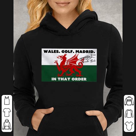 Gareth bale, who of course plays for real madrid, posed with a flag that read 'wales. Official Gareth Bale Signature Wales Golf Madrid In That ...